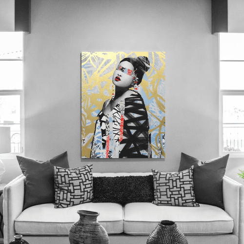 Πίνακας σε Καμβά : Gold Geisha Art
