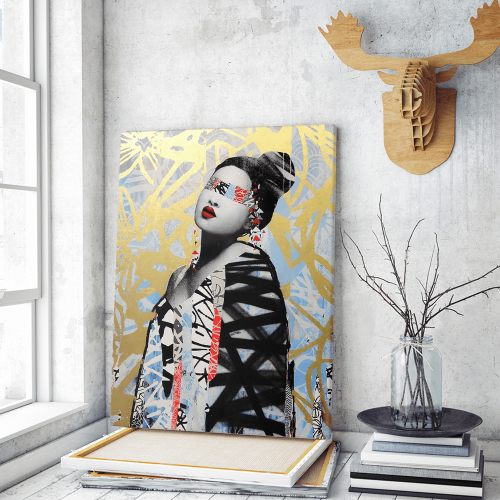 Πίνακας σε Καμβά : Gold Geisha Art