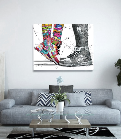 Πίνακας σε Καμβά : Graffiti Love Shoes