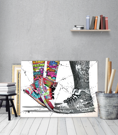 Πίνακας σε Καμβά : Graffiti Love Shoes