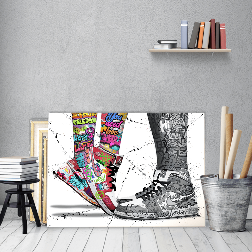 Πίνακας σε Καμβά : Graffiti Love Shoes