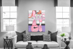 Πίνακας σε Καμβά : Pink Girly Illustration