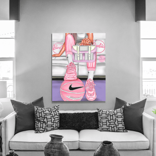 Πίνακας σε Καμβά : Pink Girly Illustration