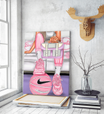Πίνακας σε Καμβά : Pink Girly Illustration