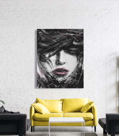 Πίνακας σε Καμβά : Abrstact mystery woman portrait