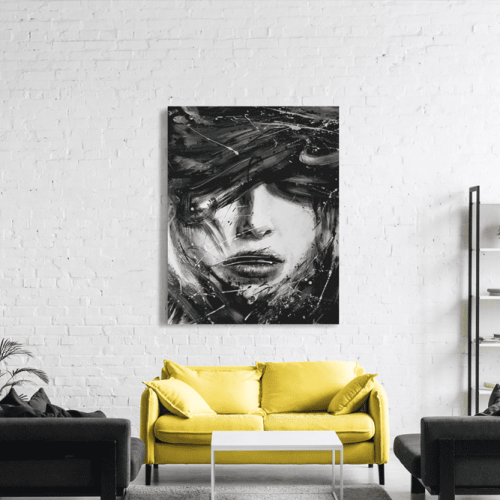 Πίνακας σε Καμβά : Abrstact mystery woman portrait