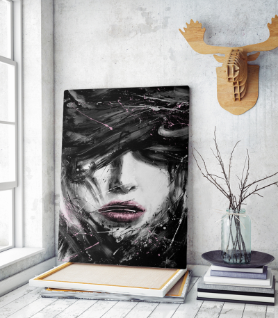 Πίνακας σε Καμβά : Abrstact mystery woman portrait