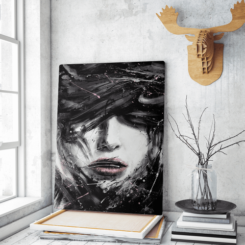 Πίνακας σε Καμβά : Abrstact mystery woman portrait