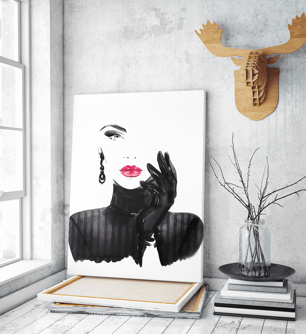 Πίνακας σε Καμβά : Minimal Woman Portrait Πίνακας σε Καμβά : Minimal Woman Portrait