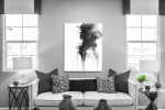 Πίνακας σε Καμβά : Black And White Lady Painting