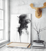 Πίνακας σε Καμβά : Black And White Lady Painting