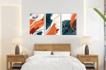 Σύνθεση Με Πίνακες Καμβάδες 60x40 - 3 Τεμάχια - Abstract Orange Synthesis