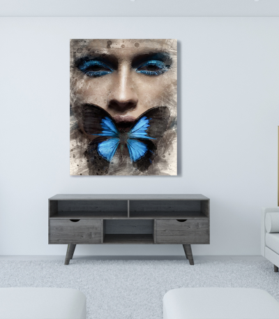 Πίνακας σε Καμβά : Lady Butterfly Portrait