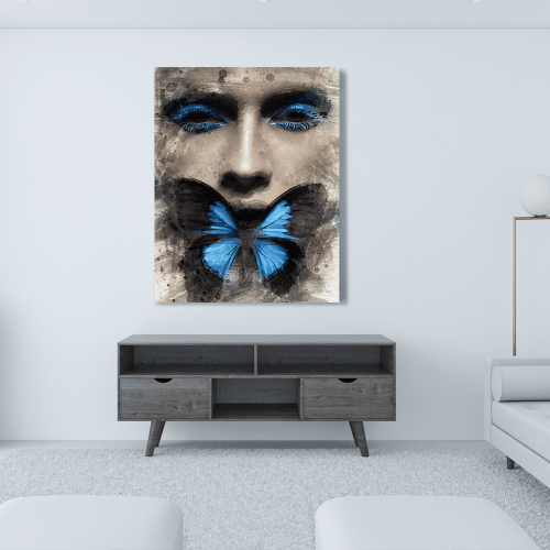 Πίνακας σε Καμβά : Lady Butterfly Portrait