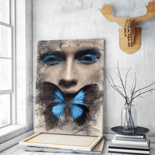 Πίνακας σε Καμβά : Lady Butterfly Portrait