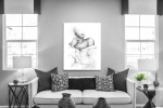 Πίνακας σε Καμβά : Black and White Lady Figure