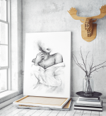 Πίνακας σε Καμβά : Black and White Lady Figure