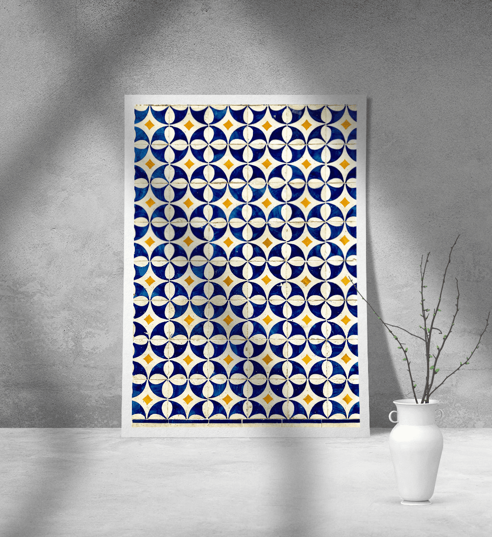 Εκτύπωση σε Αφίσα Χαρτί Blue-Yellow-Wthite Pattern