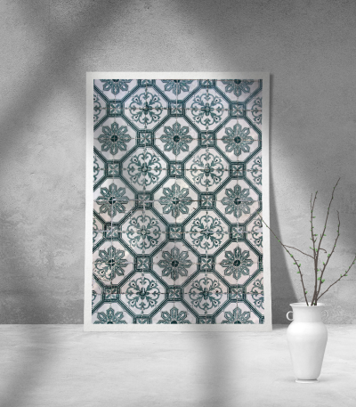 Εκτύπωση σε Αφίσα Χαρτί Blue-White Tile