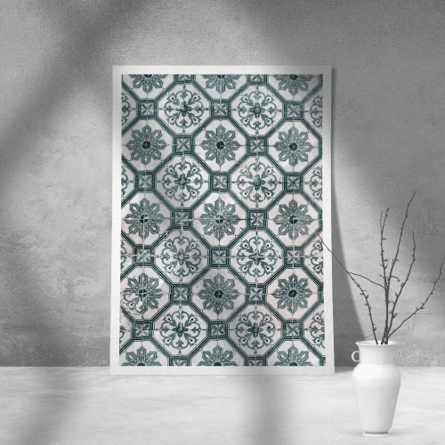 Εκτύπωση σε Αφίσα Χαρτί Blue-White Tile