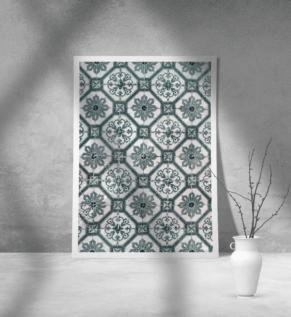 Εκτύπωση σε Αφίσα Χαρτί Blue-White Tile