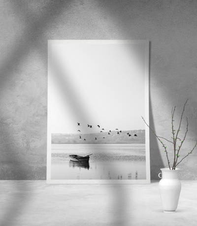 Εκτύπωση σε Αφίσα Χαρτί Black and White Boat