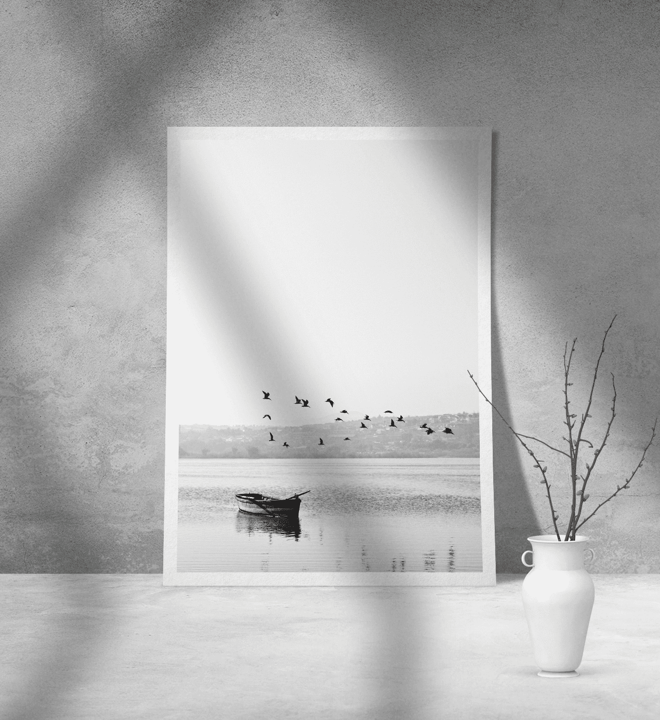 Εκτύπωση σε Αφίσα Χαρτί Black and White Boat