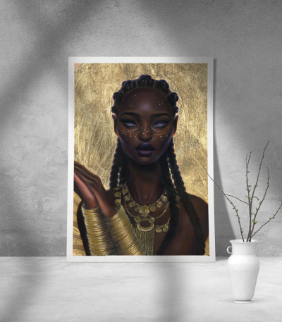 Εκτύπωση σε Αφίσα Χαρτί Black and Gold Goddess
