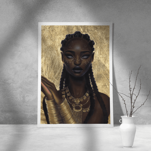 Εκτύπωση σε Αφίσα Χαρτί Black and Gold Goddess