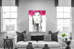 Πίνακας σε Καμβά : Abstract Portrait Drawing