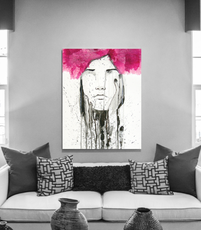 Πίνακας σε Καμβά : Abstract Portrait Drawing