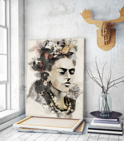 Πίνακας σε Καμβά : Frida Kahlo Watercolor Effect