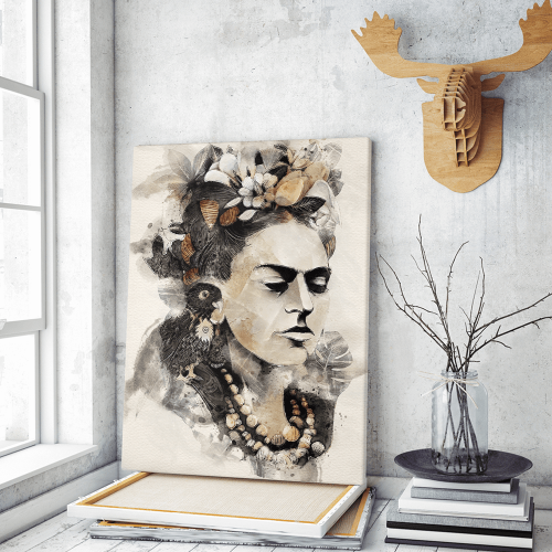 Πίνακας σε Καμβά : Frida Kahlo Watercolor Effect