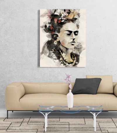 Πίνακας σε Καμβά : Frida Kahlo Watercolor Effect