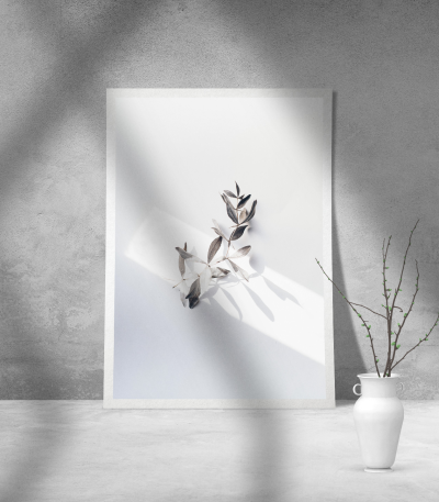 Εκτύπωση σε Αφίσα Χαρτί Minimal Olive Leaves