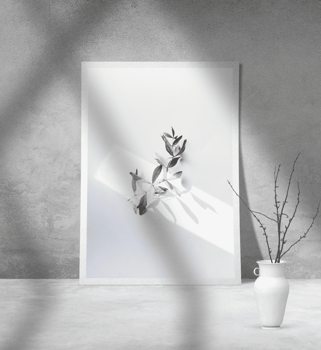 Εκτύπωση σε Αφίσα Χαρτί Minimal Olive Leaves