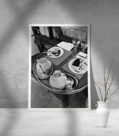 Εκτύπωση σε Αφίσα Χαρτί BNW Paris Coffee