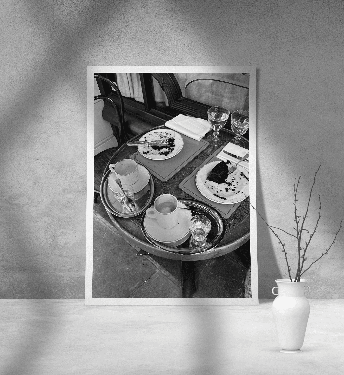 Εκτύπωση σε Αφίσα Χαρτί BNW Paris Coffee