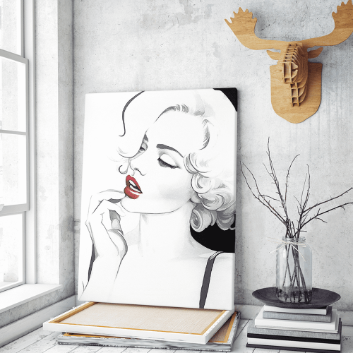 Πίνακας σε Καμβά : Red Lipstick Lady