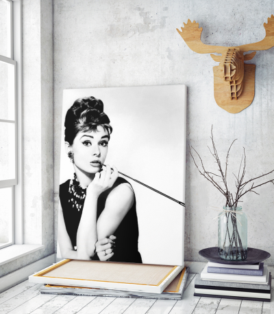 Πίνακας σε Καμβά : Audrey Hepburn B&W