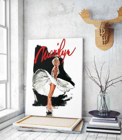 Πίνακας σε Καμβά : Marilyn White Dress