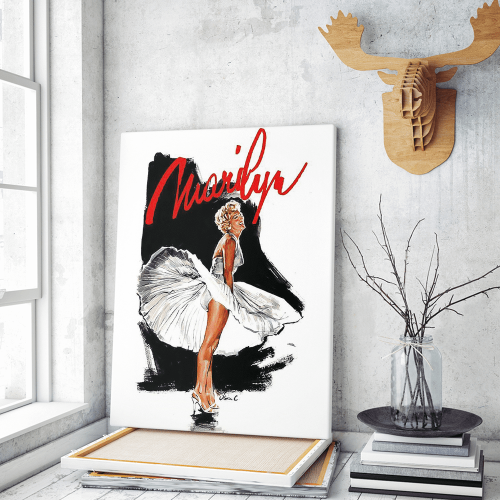 Πίνακας σε Καμβά : Marilyn White Dress
