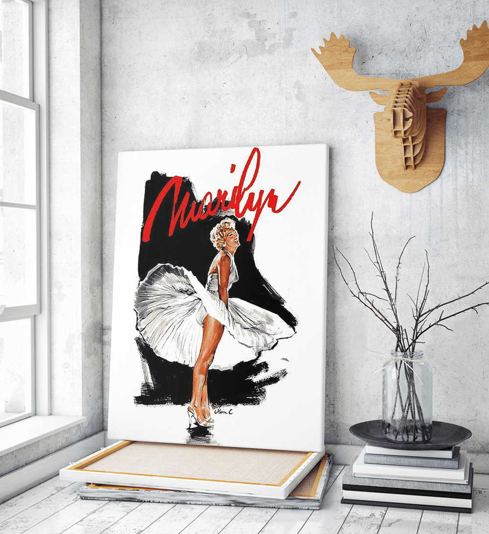 Πίνακας σε Καμβά : Marilyn White Dress