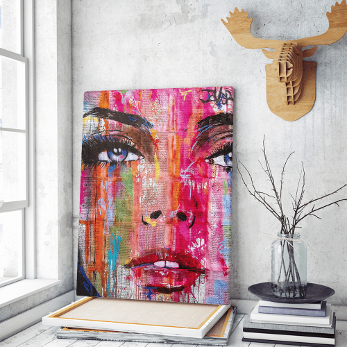 Πίνακας σε Καμβά : Newspaper Abstract Color Portrait