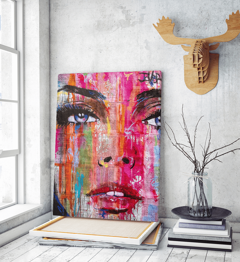 Πίνακας σε Καμβά : Newspaper Abstract Color Portrait