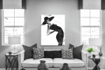 Πίνακας σε Καμβά : Black and White Pose Lady