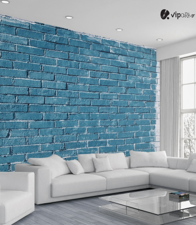 Αυτοκόλλητη Ταπετσαρία Τοίχου 3d : Blue Brick