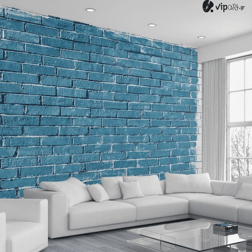 Αυτοκόλλητη Ταπετσαρία Τοίχου 3d : Blue Brick