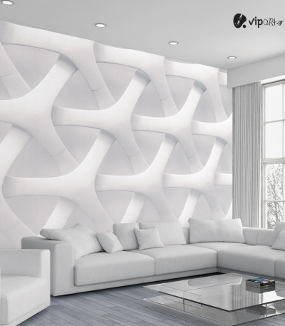 Αυτοκόλλητη Ταπετσαρία Τοίχου 3d : White Fiber
