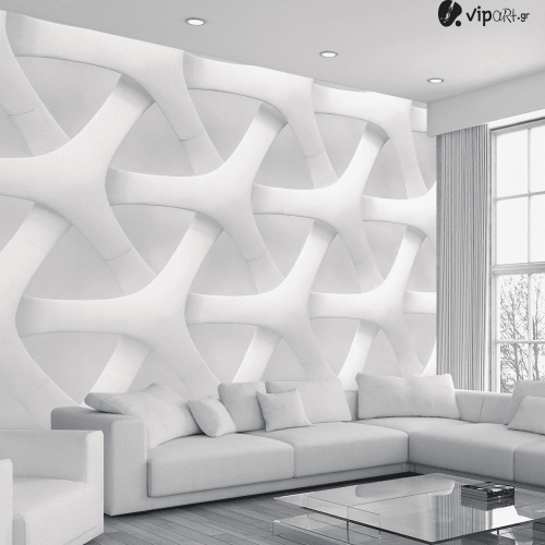 Αυτοκόλλητη Ταπετσαρία Τοίχου 3d : White Fiber
